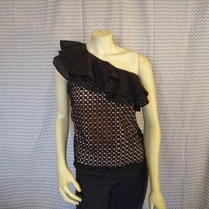 J.Crew ruffle one shoulder top